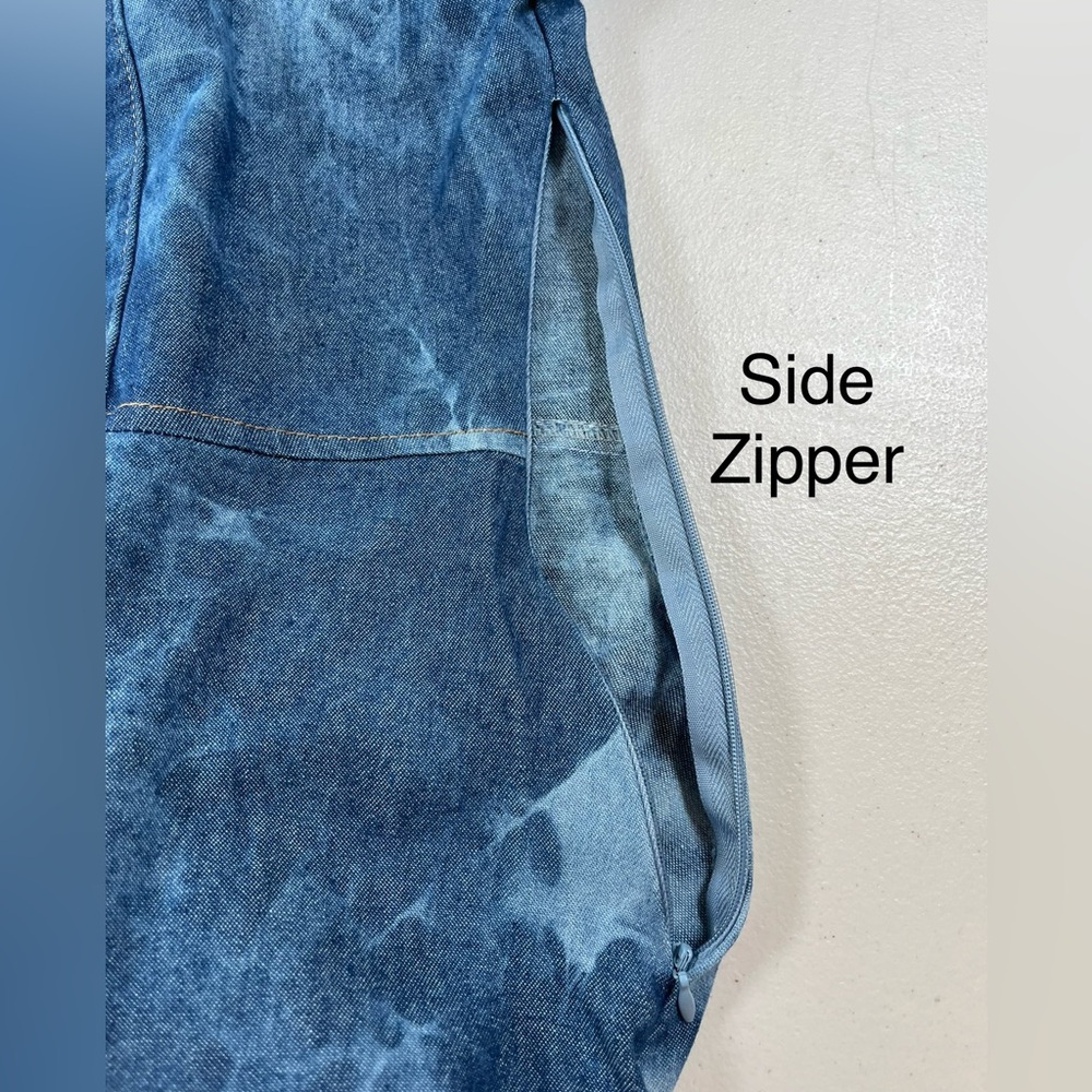 D’ Vanelle Elegant Blue Tie-Dye Denim Dress, size M - Picture 14 of 17